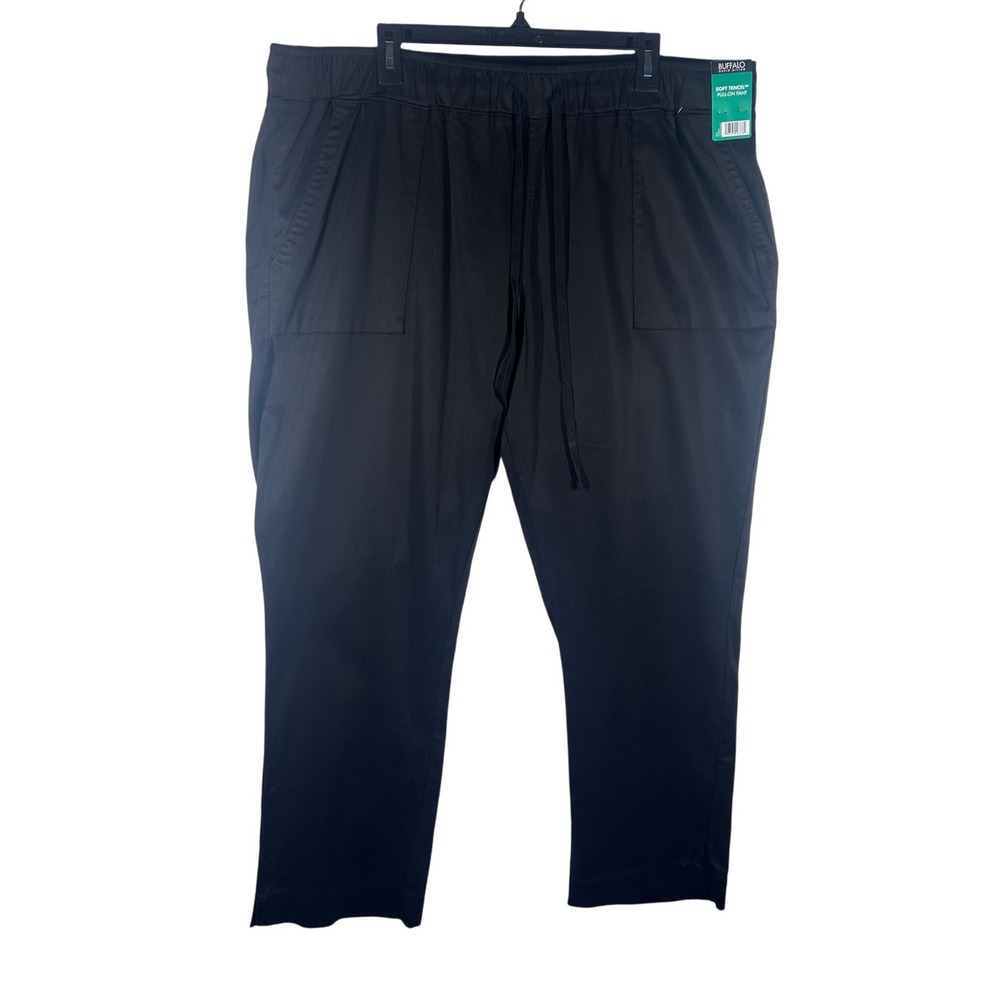 Buffalo David Bitton Black Soft Tencel Pull On Pants XL Elastic Waist NEW